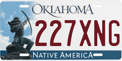 OK license plate 227XNG
