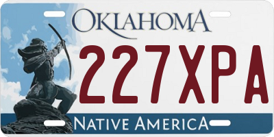 OK license plate 227XPA
