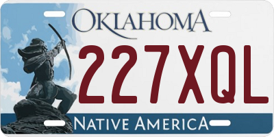 OK license plate 227XQL