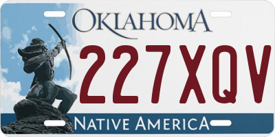 OK license plate 227XQV