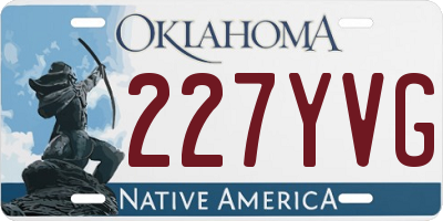 OK license plate 227YVG