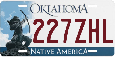 OK license plate 227ZHL