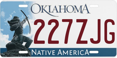 OK license plate 227ZJG