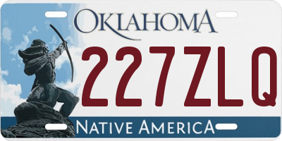 OK license plate 227ZLQ