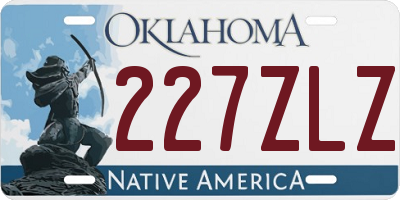 OK license plate 227ZLZ