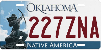 OK license plate 227ZNA