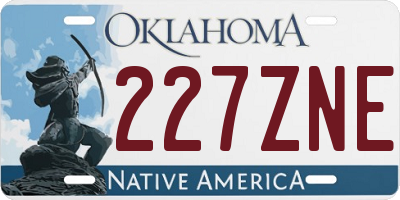 OK license plate 227ZNE