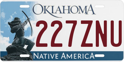 OK license plate 227ZNU