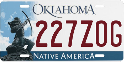 OK license plate 227ZOG