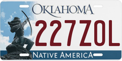 OK license plate 227ZOL