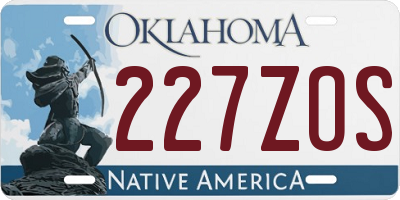 OK license plate 227ZOS