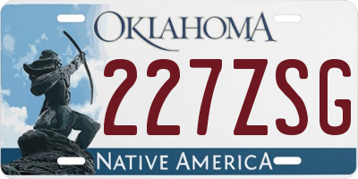 OK license plate 227ZSG