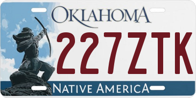 OK license plate 227ZTK