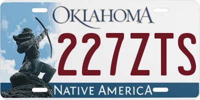 OK license plate 227ZTS