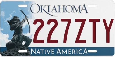 OK license plate 227ZTY