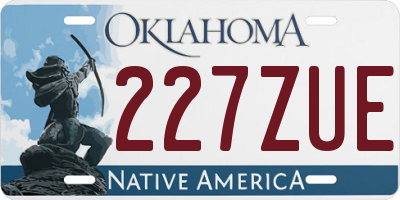 OK license plate 227ZUE
