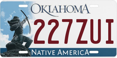 OK license plate 227ZUI