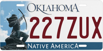 OK license plate 227ZUX