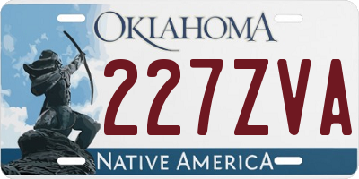 OK license plate 227ZVA