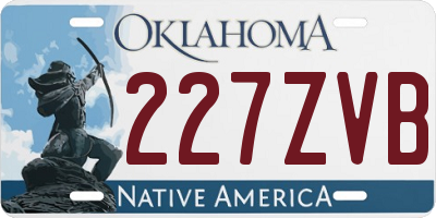 OK license plate 227ZVB