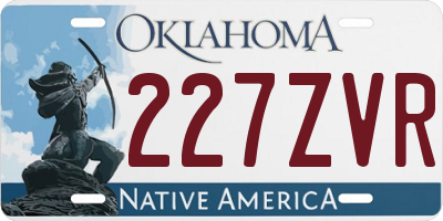 OK license plate 227ZVR