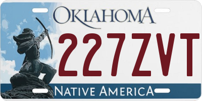 OK license plate 227ZVT