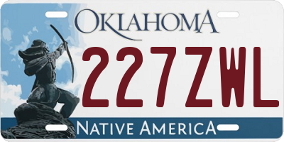 OK license plate 227ZWL