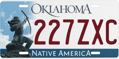 OK license plate 227ZXC