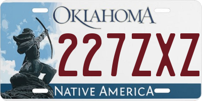 OK license plate 227ZXZ