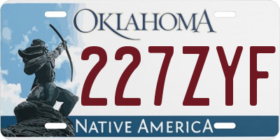 OK license plate 227ZYF