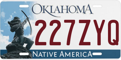 OK license plate 227ZYQ