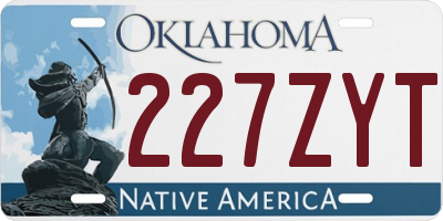 OK license plate 227ZYT