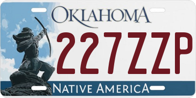 OK license plate 227ZZP