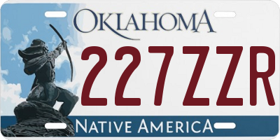 OK license plate 227ZZR