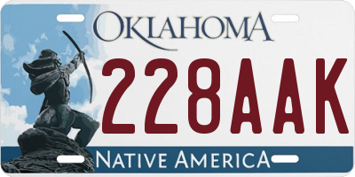 OK license plate 228AAK