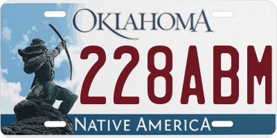 OK license plate 228ABM