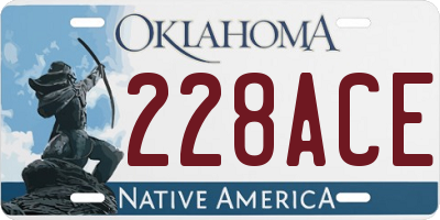 OK license plate 228ACE