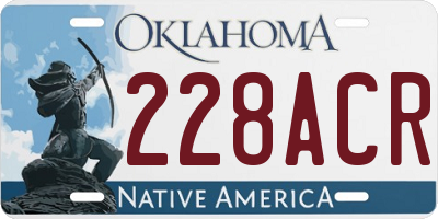 OK license plate 228ACR