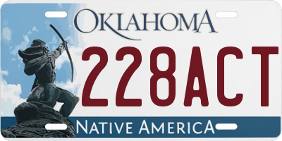 OK license plate 228ACT