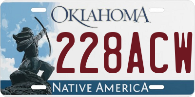 OK license plate 228ACW