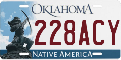 OK license plate 228ACY