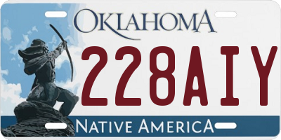 OK license plate 228AIY