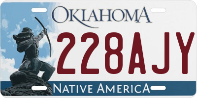 OK license plate 228AJY