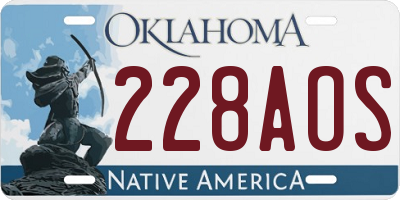OK license plate 228AOS