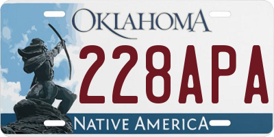 OK license plate 228APA