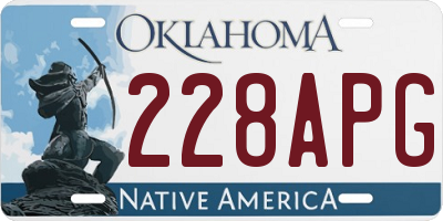 OK license plate 228APG