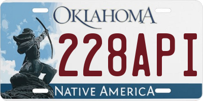 OK license plate 228API