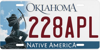 OK license plate 228APL