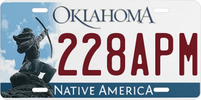 OK license plate 228APM