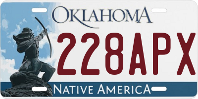 OK license plate 228APX